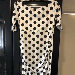ASOS black and white polka dot midi dress